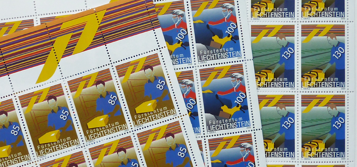 3-teilige Serie "Die Post", verschiedene Arbeitsfelder der Post werden grafisch dargestellt.