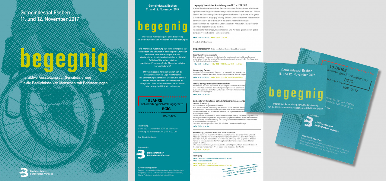 Ausstellungsprogramm und Kleinplakat in einem, gefalzt für Postversand.